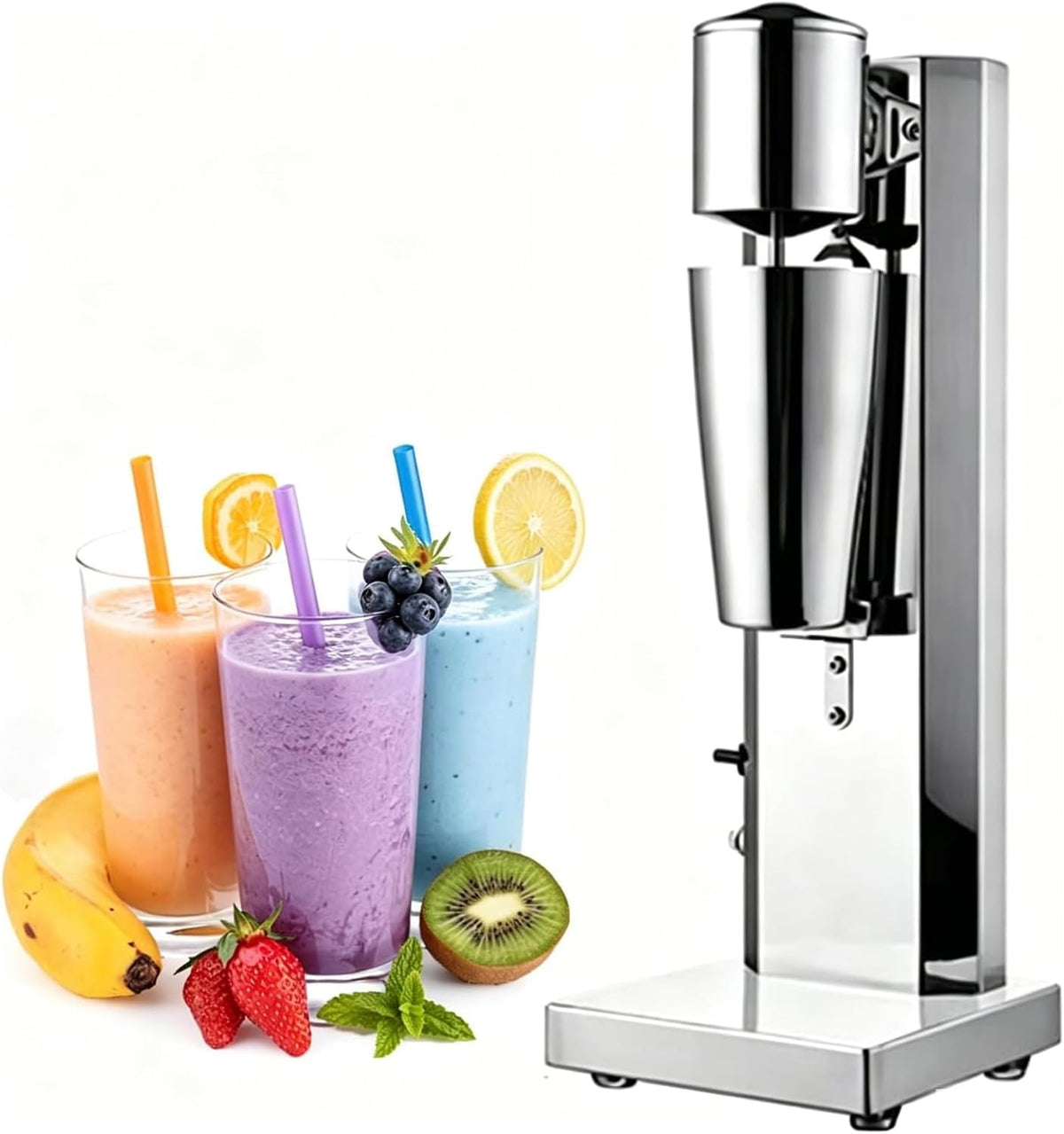 Generic Mezcladores de bebida, Máquina comercial para batidos, mezclador eléctrico de bebidas de 800 ml, 2 velocidades con hoja de acero inoxidable