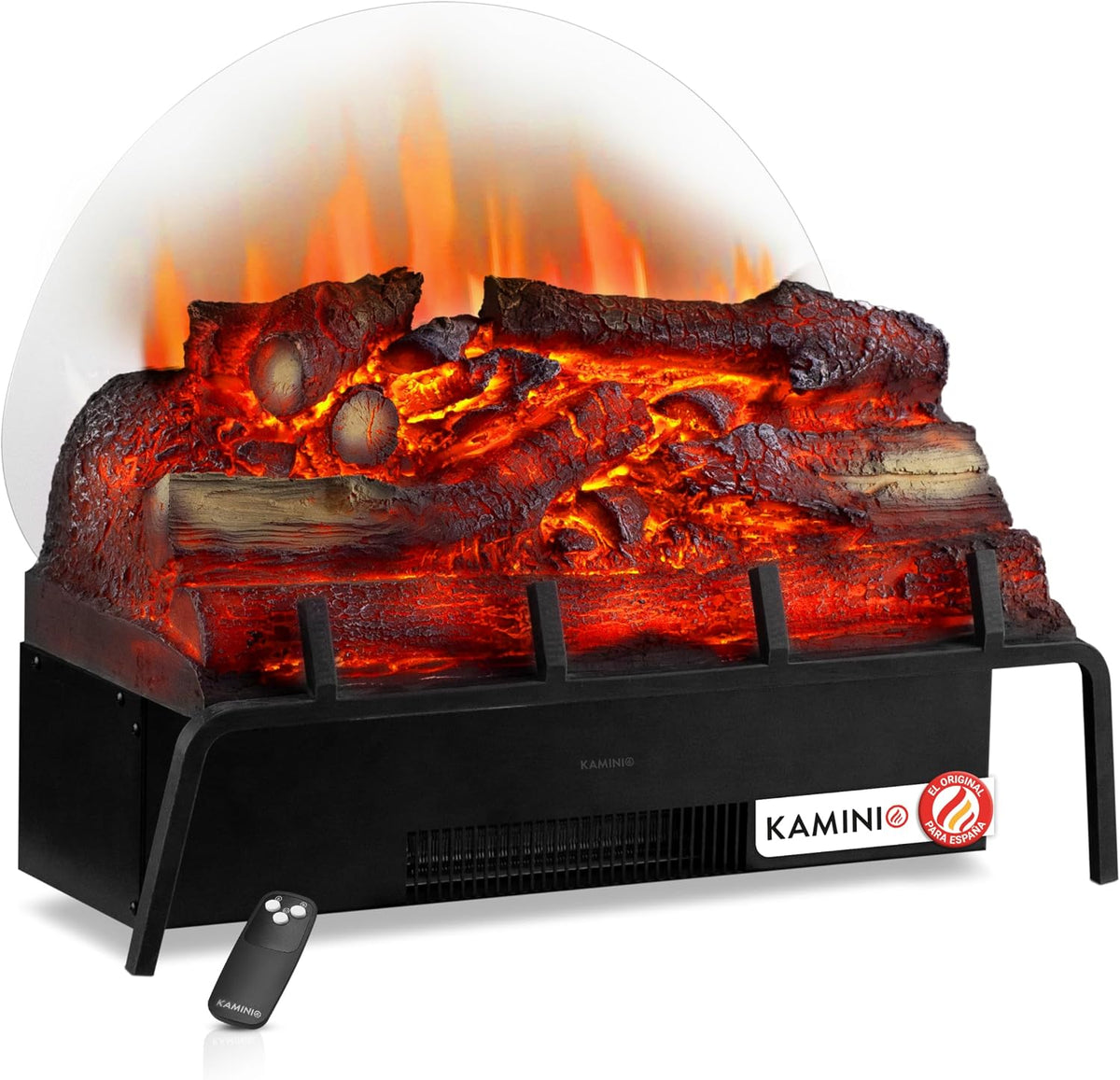 Chimenea eléctrica KAMINIO, Noah - Inserto de Chimenea con calefacción, Efecto Llama 3D, Control Remoto