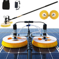 Himopuer Barras telescópica, Cepillo de Limpieza Solar de Doble Cabezal, Alcance de Limpieza de 65 cm, con pértiga telescópica y Longitud Ajustable