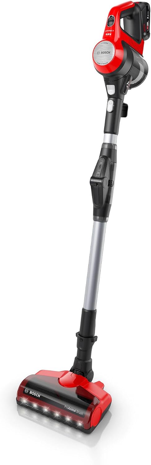 Bosch Aspiradoras escoba, Aspiradora Sin Cable, Unlimited 7 ProAnimal, Luces LED, Rojo, BBS711ANM