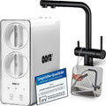 Aora GT600 Sistemas integrado, Sistema de ósmosis inversa + Grifo de tres vías de acero inoxidable SIN perforación, Filtro de agua por ósmosis con