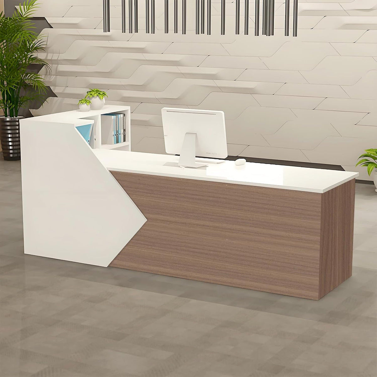 ZRBDDEF Mesas de recepción, Mostrador de Recepción 80-394cm, Escritorio de Caja Registradora para Tienda, Mostrador de Atención al Cliente, Escritorio