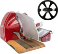 Palatina Werkstatt HL-250P-R-FHB Tablas para picar, Berkel Máquina de rebanar Home Line 250 Plus en color rojo, + tabla de cortar 100% hecha a mano