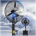 Ventiladores de pedestal Ventilador de pie con niebla, ventilador de nebulización oscilante de 90°, capacidad de 42 litros, resistente, 3 ajustes de