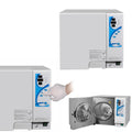 Giroflee Autoclaves y accesorio, Esterilizador de autoclave de vapor de 18 litros con función de secado, 1100 W 304 # de acero inoxidable, equipo de