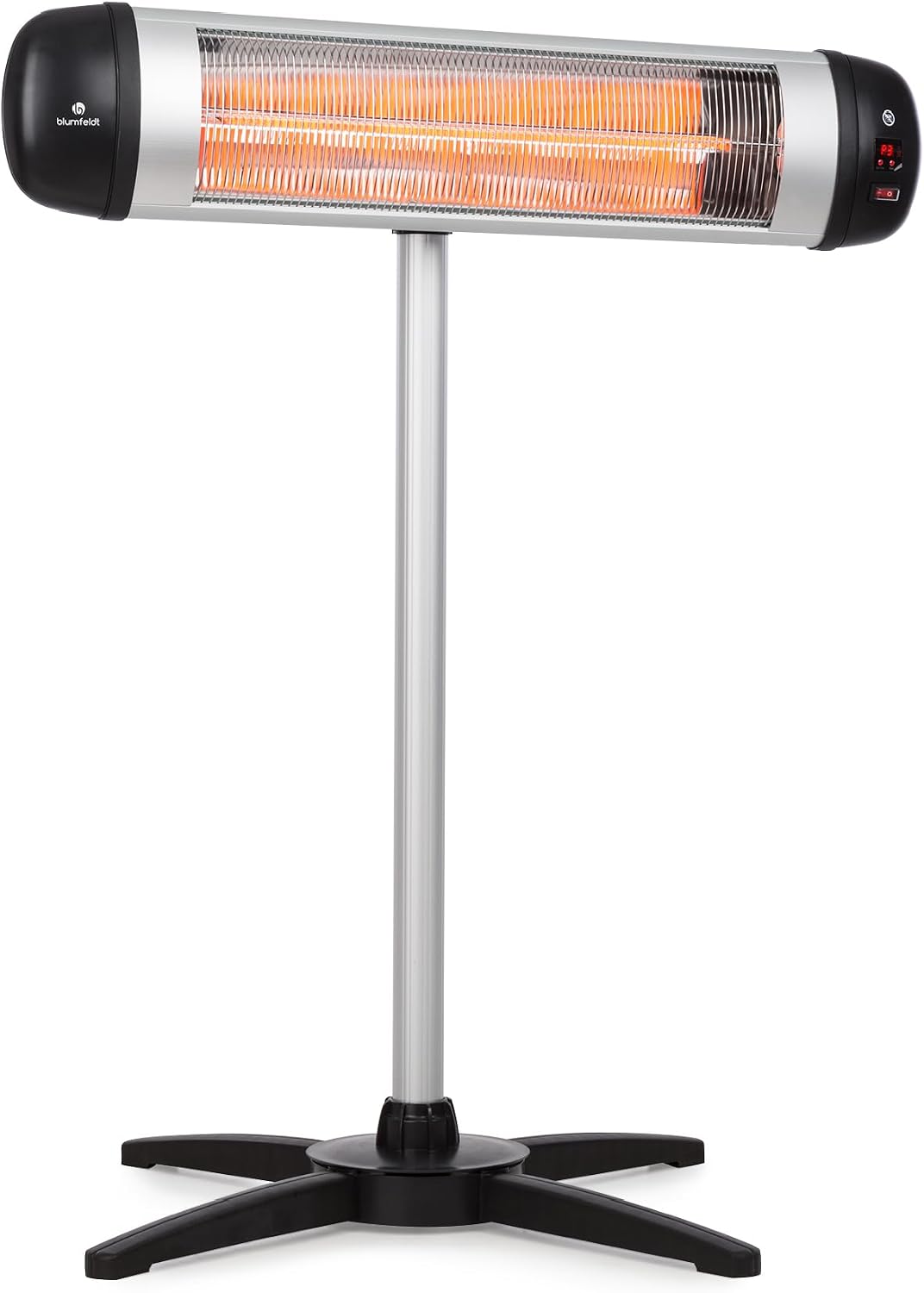 blumfeldt IP34 Calefacción, Radiador Infrarrojo Electrico Bajo Consumo, Calefactor para Pared, Patio o Terraza 2500W, Temporizador, Sin CO2