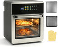 Freidora de aire de JAOGAUS, aire 16L acero inoxidable, Airfryer XXL 8 en 1 con horno