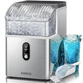 Máquinas para hacer hielo de Kismile, Máquina de hielo de pepitas para encimera, máquina de hielo portátil con hielo triturado, 35 libras/día