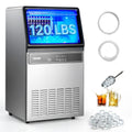 Máquinas para hacer hielo VEVOR, Máquina para Fabricar Hielo 54, 4 kg/24 h Almacenamiento 8, 6-15 kg, 45 Cubitos por Ciclo, de Acero Inoxidable