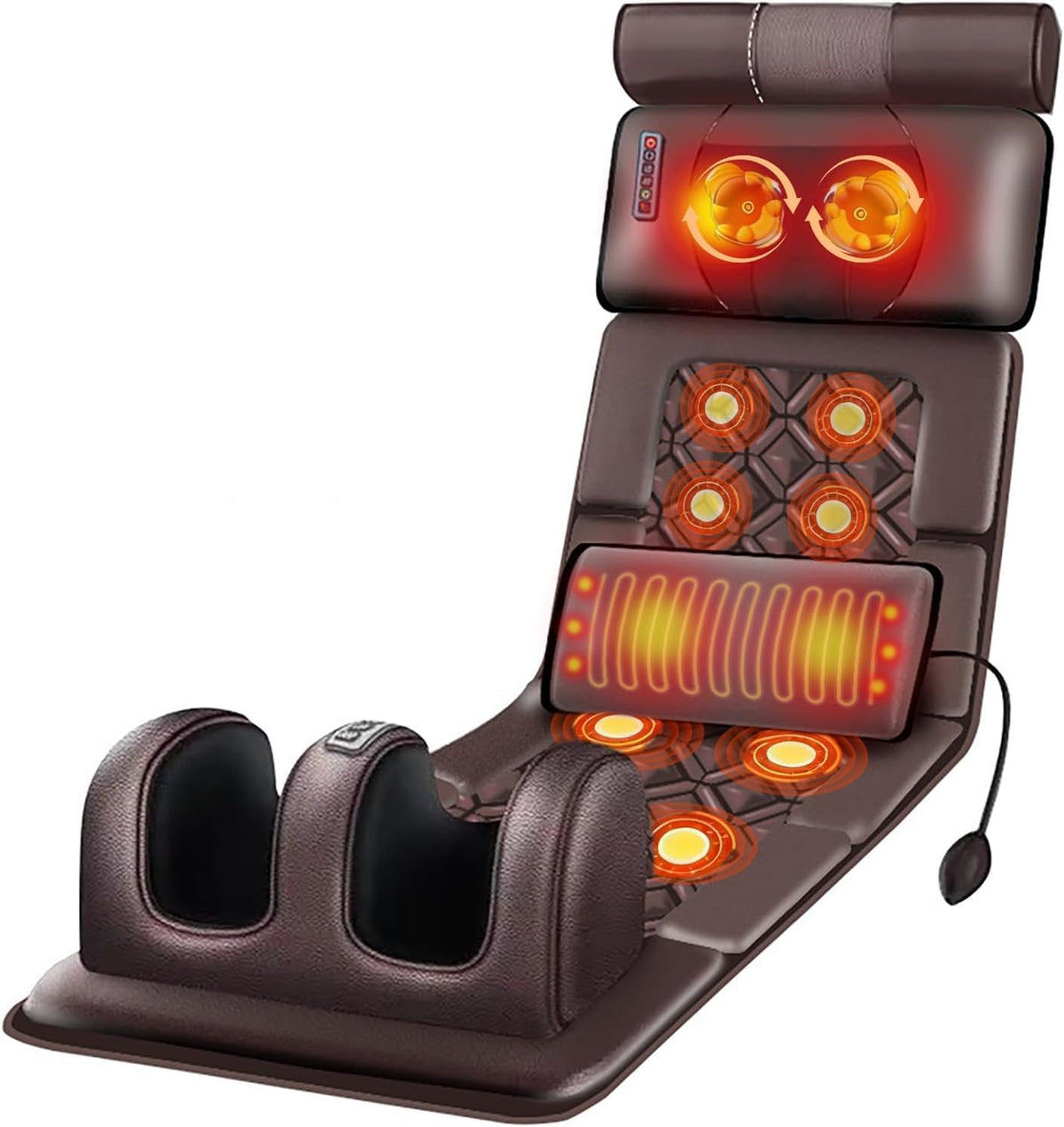 KISABAER Cojines de masaje eléctrico, Alfombra de masaje con función de calefacción, alfombra de acupresión, alfombrilla de masaje para todo el cuerpo