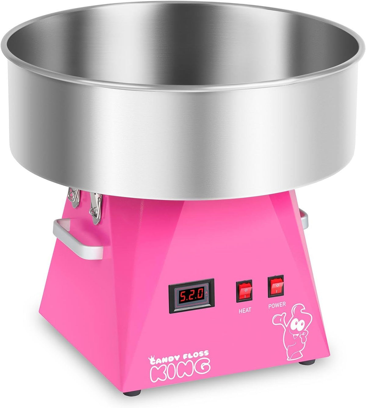 RCZK-1000-W-R de Royal Catering, máquinas de algodón de azúcar, Máquina de Algodón de Azúcar Industrial (Ø 52 cm, 1000 W, 1 unidad / 30 s, Acero
