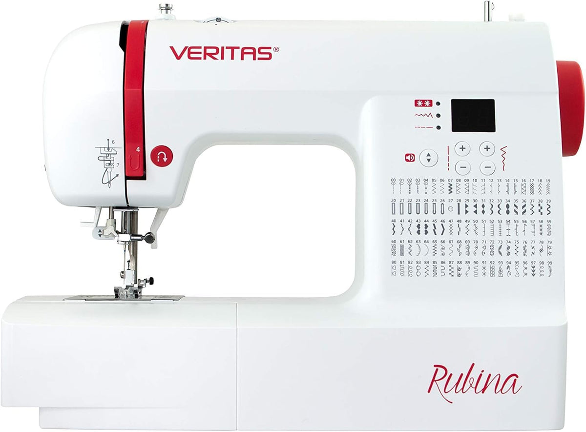 VERITAS Máquinas para puntada de seguridad, Máquina de coser Rubina I Máquina de coser digital para ordenador, 100 programas de puntada, tensión de