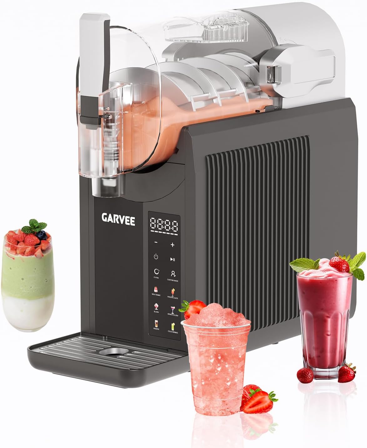 Heladera GarveeHome, Máquina de hielo 6 en 1, 2 L, 7 programas inteligentes, máquina de helado suave para el hogar, limpieza automática, máquina de