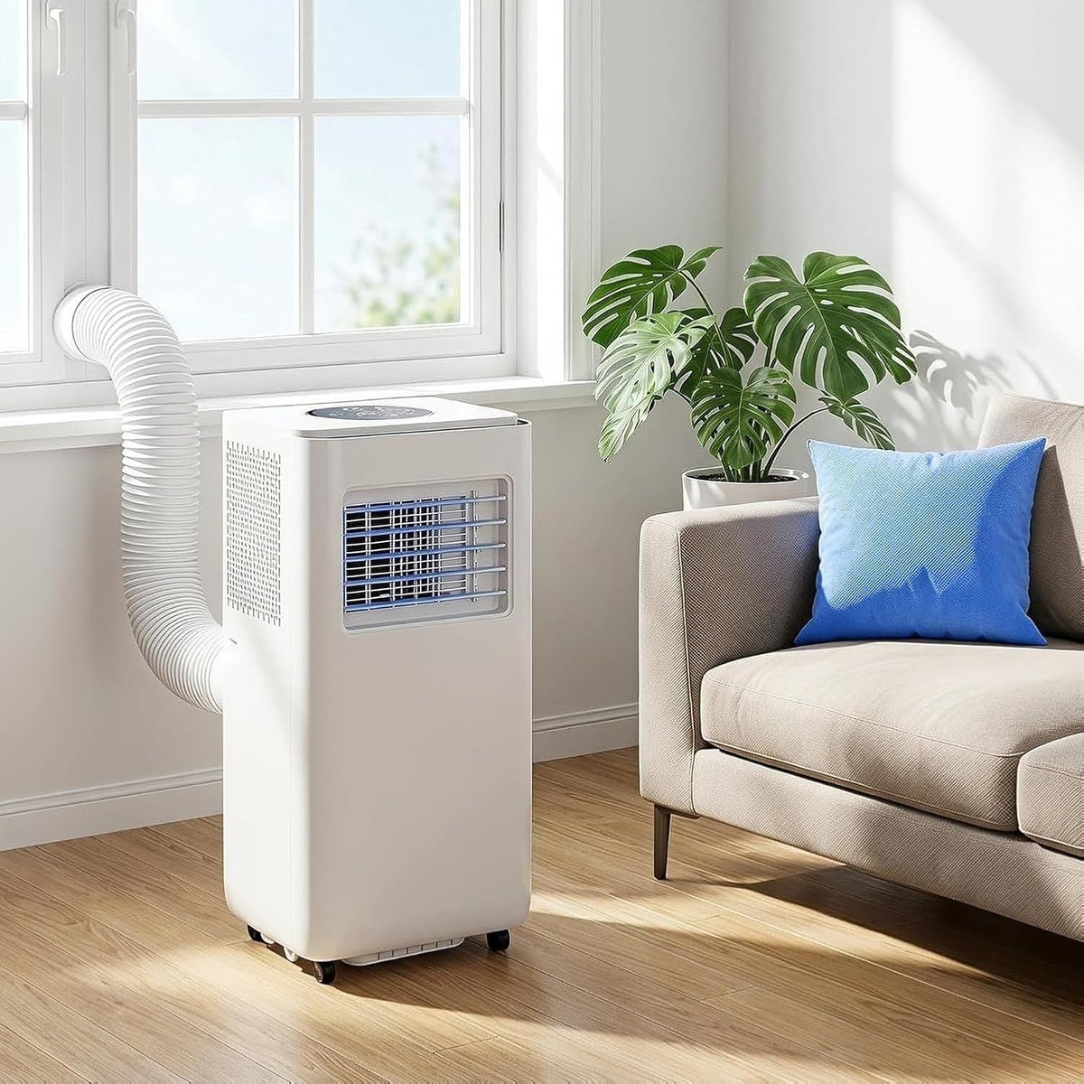 Generic Aire acondicionado portátil, Portátil 12000 BTU, Enfría 30 m2, Control Remoto con Temporizador 24H, 2 Velocidades, Oscilación y Kit de