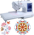 Máquinas de bordar Generic, Máquina Bordar Automática, 96 Patrones/8 Patrones Digitales/10 Marcos, Pantalla Táctil 9, Adecuada para Prendas Vestir Y