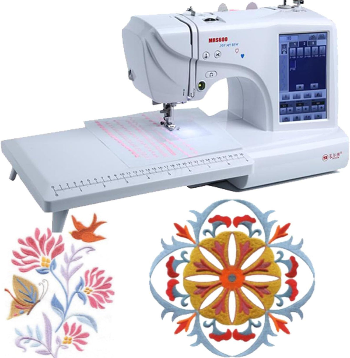 Máquinas de bordar Generic, Máquina Bordar Automática, 96 Patrones/8 Patrones Digitales/10 Marcos, Pantalla Táctil 9, Adecuada para Prendas Vestir Y