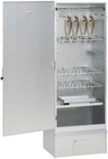 Teenpull Ahumador, Horno para ahumar de acero galvanizado con generador de humo frío, 44, 5 x 29 x 110 cm, incluye 12 ganchos en S, 3 rejillas y 1 kg