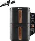 Ninja Freidora de aire, Double Stack XL, Freidora de Aire de Doble Cajón, 9, 5L, Negro/Cobre