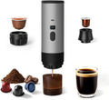 LUOJIGUO Cafeteras individual, Cafetera portátil con batería de 7800 mAh y pantalla digital, cafetera de viaje autocalentable para camping, coche