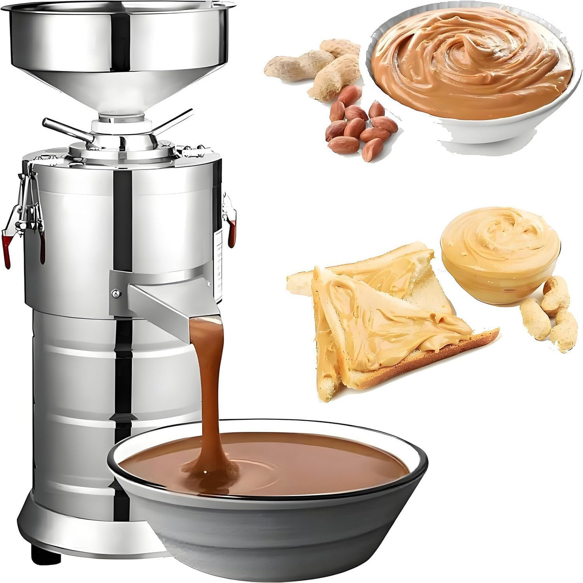 Generic Molinos de grano, Máquina comercial para hacer mantequilla de maní, 1100 W de alta potencia para moler nueces, eficiente para molino de