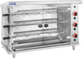 Royal Catering Parrillas eléctricas de exterior, Asador de pollos a gas 3 espadas Con iluminación - Estructura robusta en acero inoxidable, Compatible