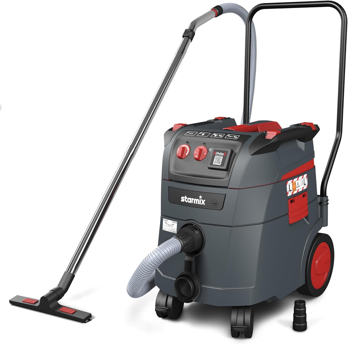 Starmix L-1635 Aspiradoras industriales para sólidos y líquido, iPulse Top, Aspirador Industrial Clase L 280 mbar, 75 l/s, 35 l, Limpieza automática