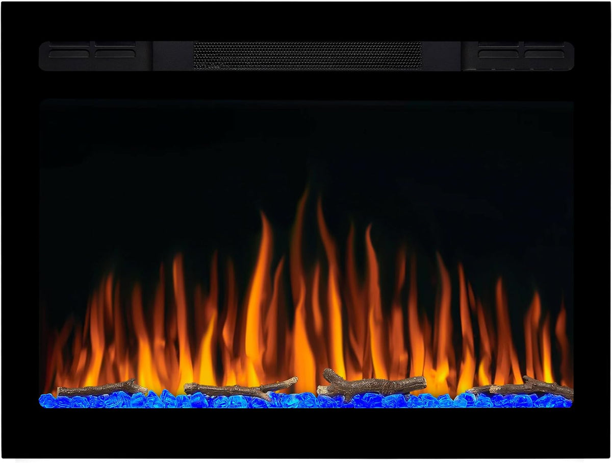 ArtiFlame AF27WR Chimenea eléctrica, Multicolor, Calefacción 900/1800 W, Efecto Llama 3D, Iluminación LED, Mando a Distancia, Temporizador, Termostato