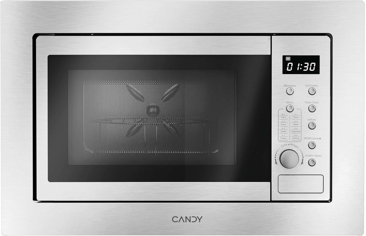 CANDY CA38F7N20XXW Microondas con grill, Microondas con Grill, 20L, 800W - 1000W, Mando Giratorio y Botones, 8 automenús, Bloqueo Infantil, Plato 27