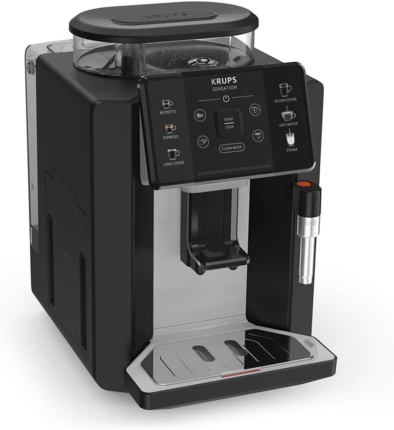 Cafetera automática KRUPS, Sensation C10 EA910A10 Cafetera Superautomática con Molinillo 15 Bares Negra